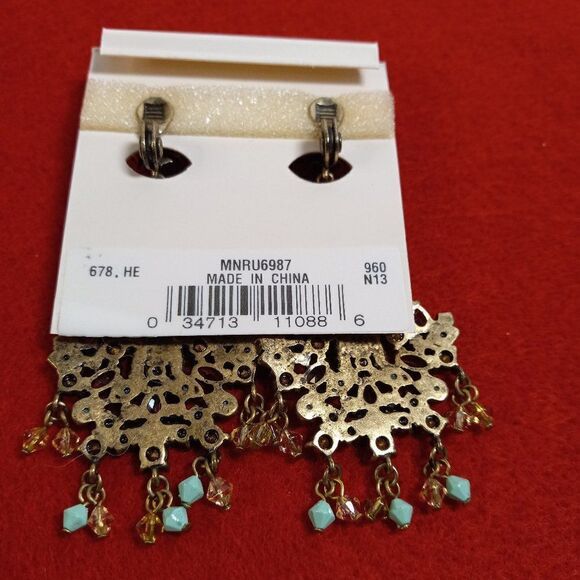 NWT Monet Clip Chandlier Earrings - Picture 2 of 6